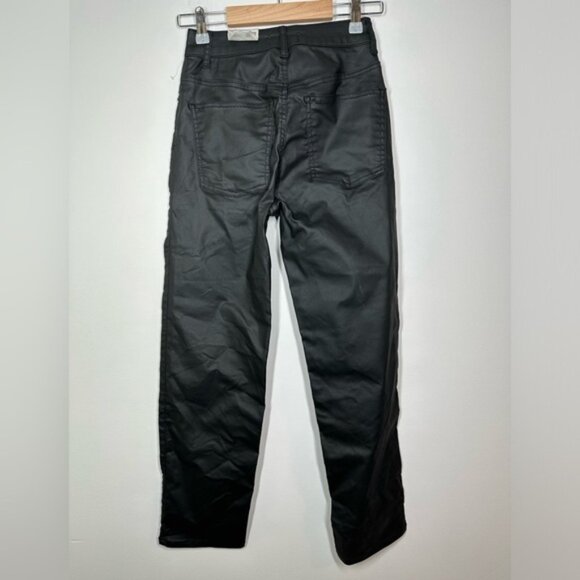 Free People Pacifica Coated Straight Leg Jeans in Black Size 26 - Picture 7 of 7